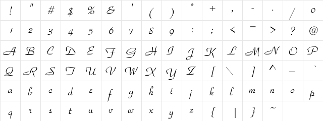 Flourishes Regular  glyph index
