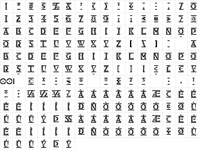 Tucson Two Step NF Regular  glyph index