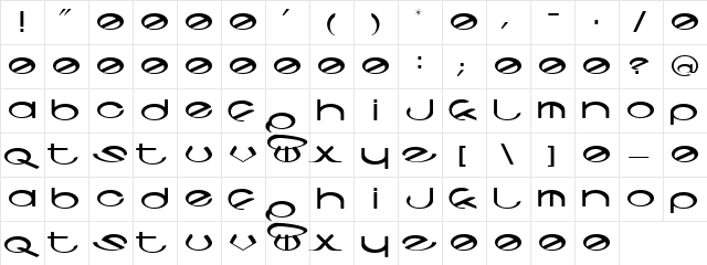 Codeca Regular  glyph index