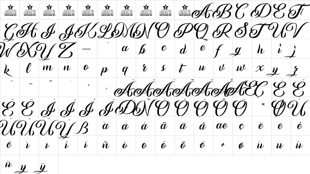 Andaluzia Personal Use Regular  glyph index