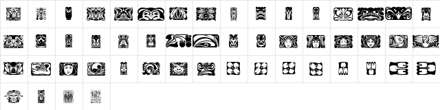 Jugendstil Ornamente Regular  glyph index