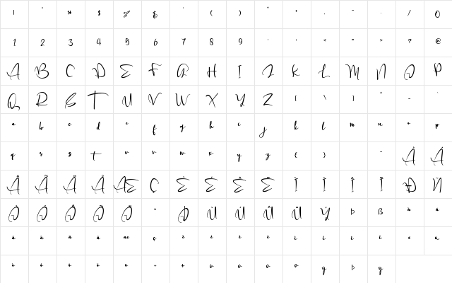 Father Christmas Regular  glyph index