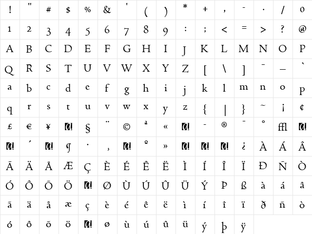 Spira-Regular Regular  glyph index