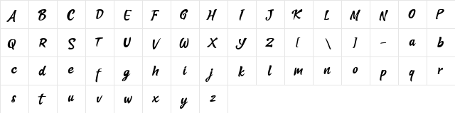 Blank Smile Regular  glyph index