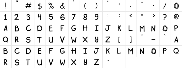 BOGOR Regular  glyph index