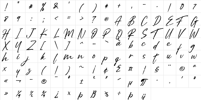 Right Female Regular  glyph index
