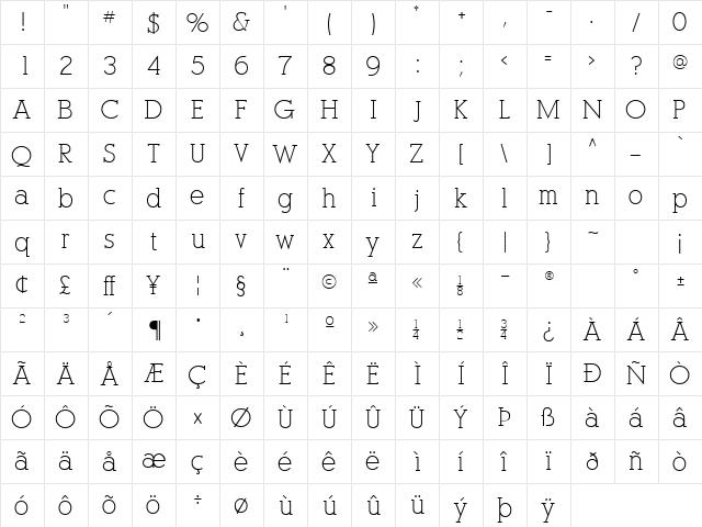 PogoSSK Regular  glyph index