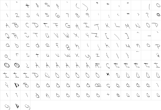 FZ HAND 18 LEFTY Normal  glyph index