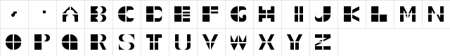2x2 letters Regular  glyph index