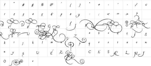 Platthand Regular  glyph index