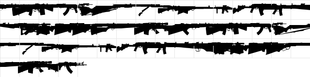 Rifle bats tfb Regular  glyph index
