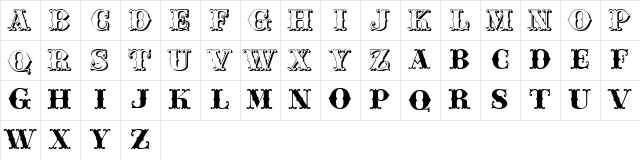 JFFerrule Regular  glyph index