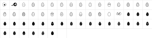 Egg Hunt BTN Regular  glyph index
