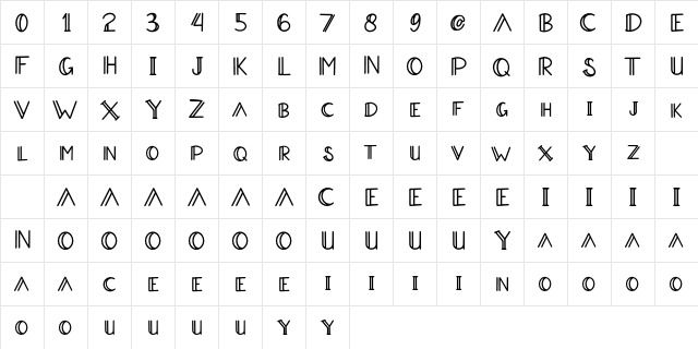 Aradeva Demo Regular  glyph index