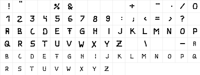 Parts Regular  glyph index
