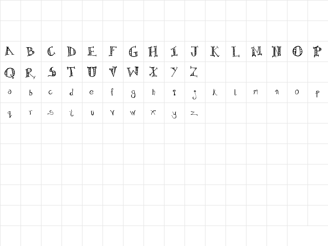 Amature Circus Regular  glyph index