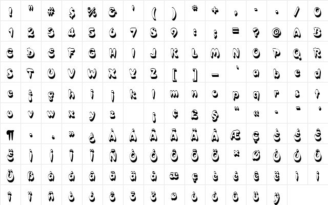 CroissantDSh1 Regular  glyph index