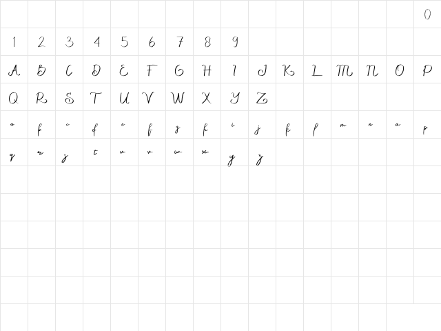Oliotton Regular  glyph index