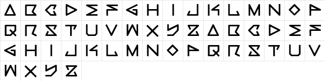 rec Regular  glyph index