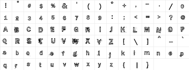 Splinter2 Regular  glyph index