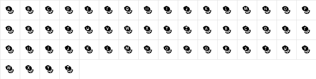 KR Lime's Limes! Regular  glyph index