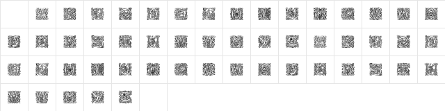 MasselleAMShadow Regular  glyph index