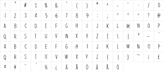 It never stops and we'll never Regular  glyph index