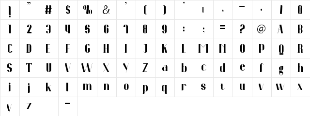 Novintha Regular  glyph index