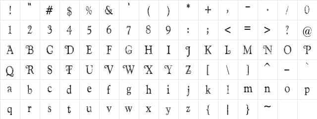 TXT SantaFont Regular  glyph index