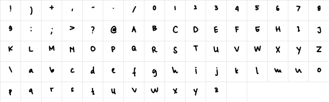 Inasfont Regular  glyph index