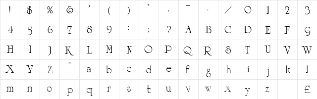Piquet SSi Regular  glyph index