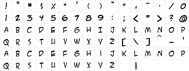 Gigaroo Manz Regular  glyph index
