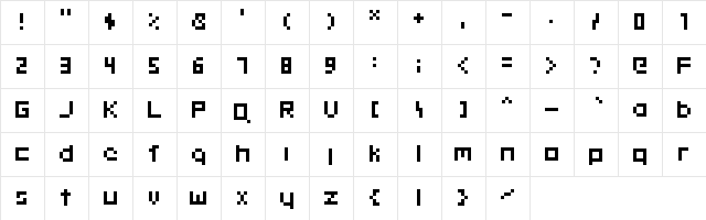 Orbit Regular Regular  glyph index