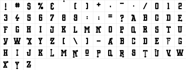 Unforgettable Regular  glyph index