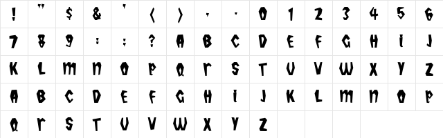 Tropicana Plain  glyph index