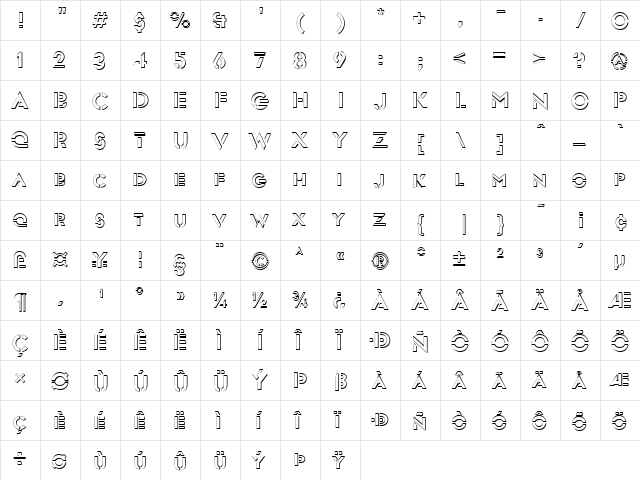 FZ JAZZY 54 3D Normal  glyph index