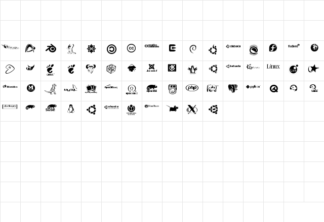 OpenLogos Regular  glyph index