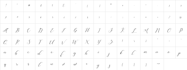 Dellisya Free For Personal Use Regular  glyph index