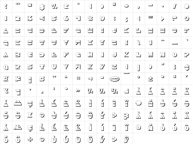 Disco Duck 3D 3D  glyph index