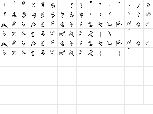 Shards 1 Regular  glyph index