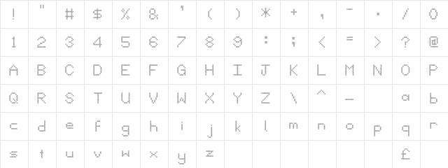 John 315 Regular  glyph index