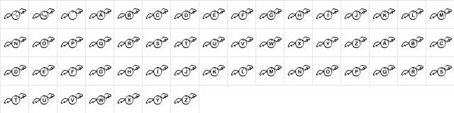 JLR Snitch Regular  glyph index