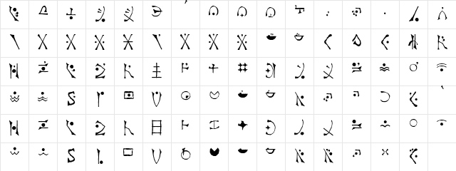 En'Dankai Italic  glyph index