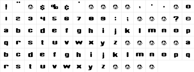 CoralSea Regular  glyph index