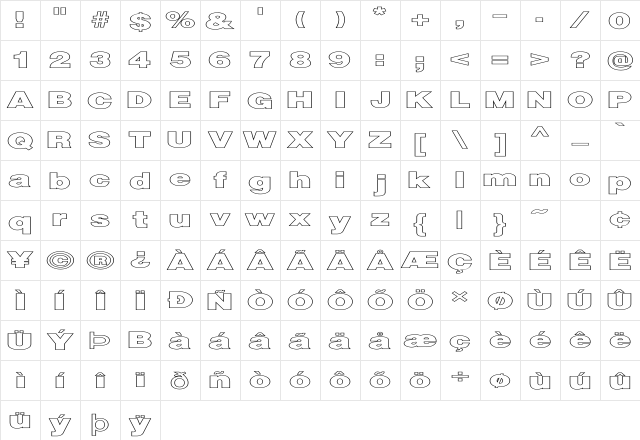 FZ BASIC 13 HOLLOW EX Normal  glyph index