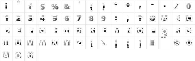BlackWhiteGridsA Regular  glyph index
