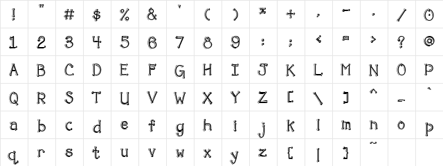 DJ Finch Ditto Regular  glyph index