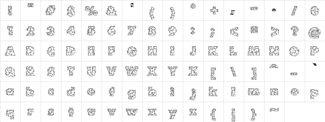 Accent Swiss Cheese Regular  glyph index