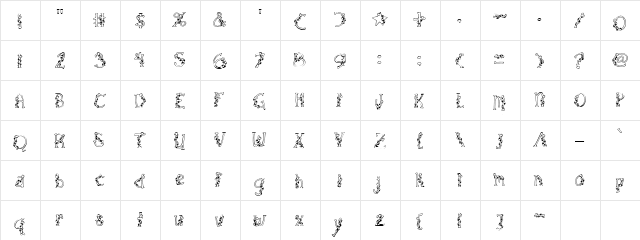 CK Sneaky Snake Regular  glyph index