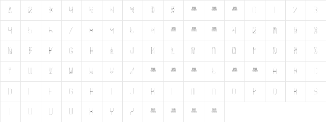 Freak Show Thin  glyph index